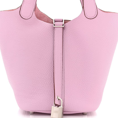 Hermes Taurillon Clemence Picotin Lock 18 PM Mauve Sylvestre 8 of 11