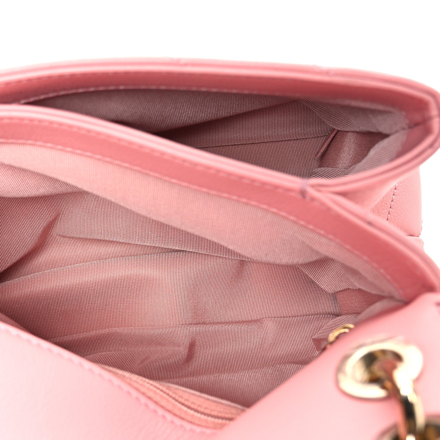 Chanel Grained Calfskin Small Chevron Chic Top Handle Flap Pink 5 of 11