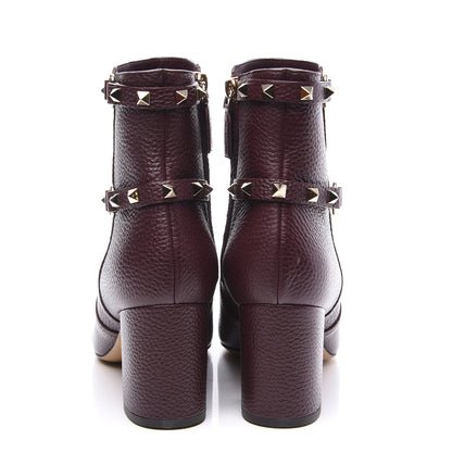 Valentino Garavani Pebbled Calfskin Rockstud 70mm Ankle Boots 40 Rubin 7 of 10