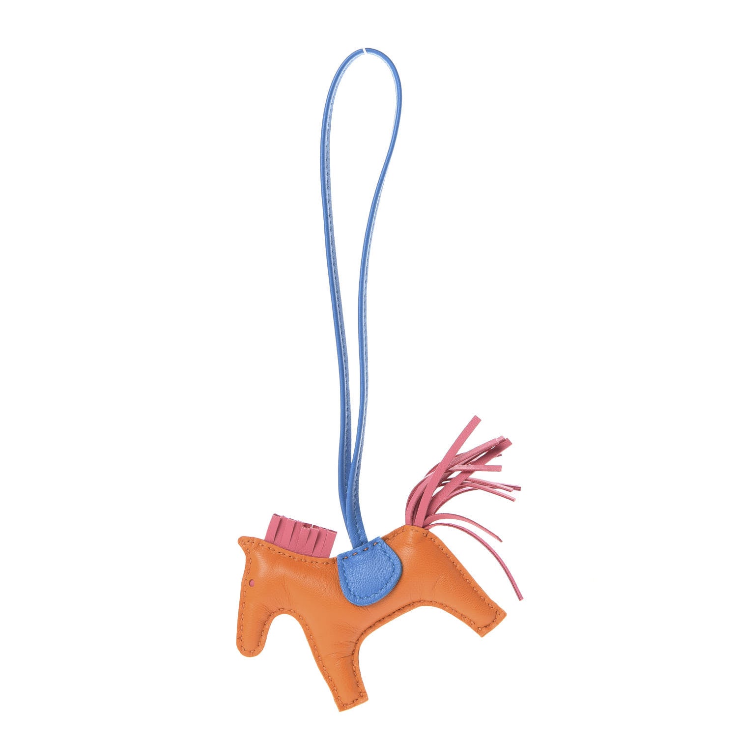 Hermes Milo Lambskin Grigri Rodeo Horse Bag Charm PM Orange Bleu Zanzibar Rose Azalee 1 of 5