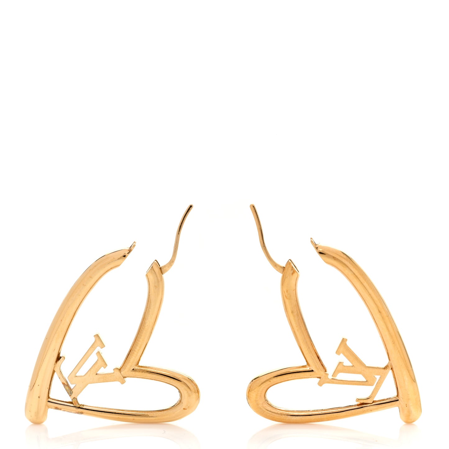 Metal Fall In Love Hoop Earrings GM Gold