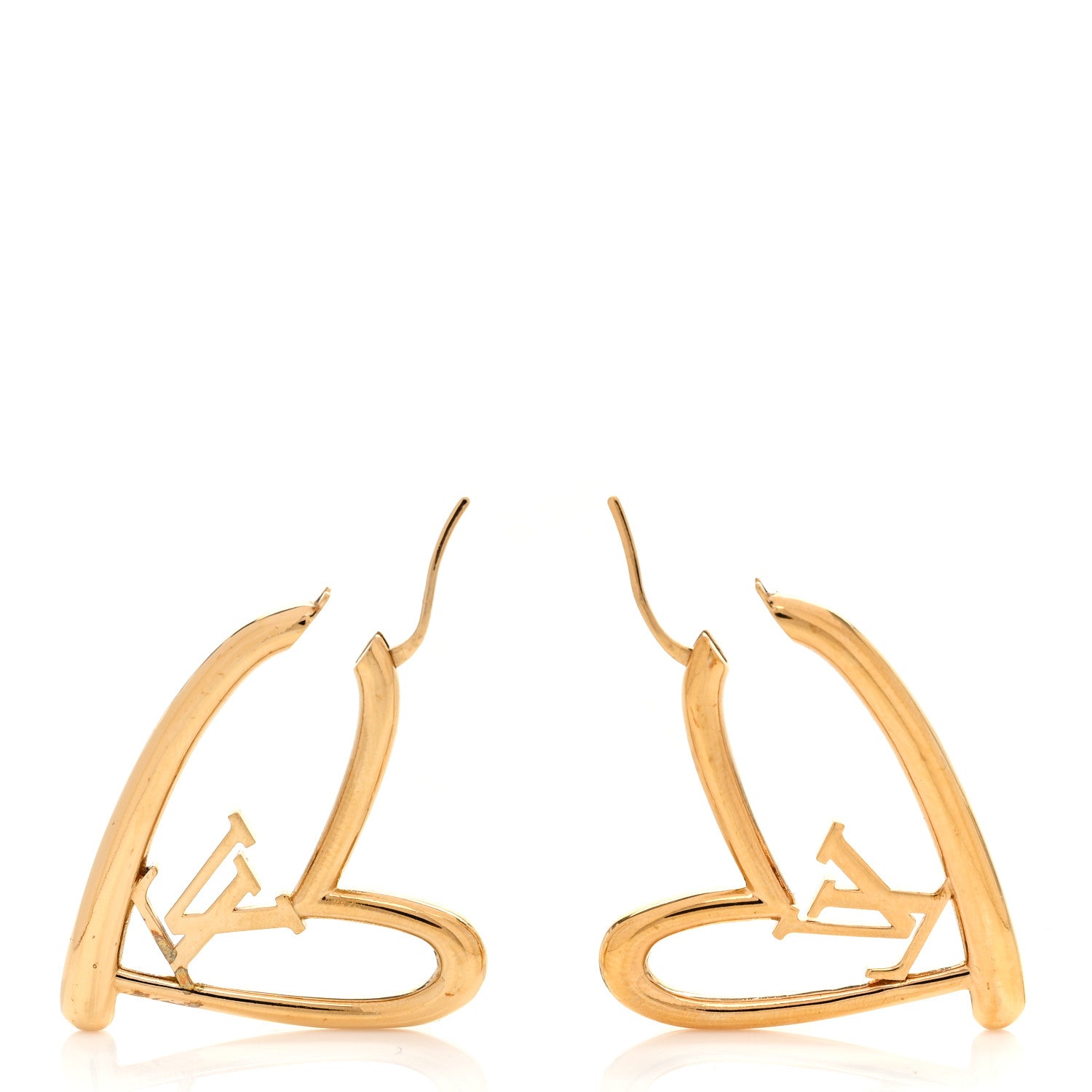 Louis Vuitton Metal Fall In Love Hoop Earrings GM Gold 3 of 6