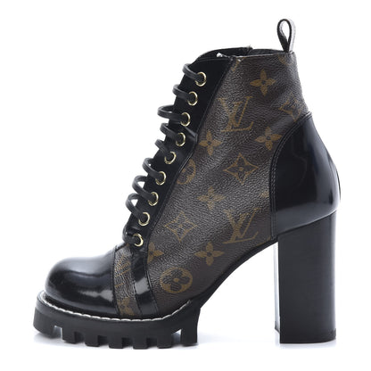 Louis Vuitton Patent Calfskin Monogram Star Trail Ankle Boots 36 Black 1 of 9