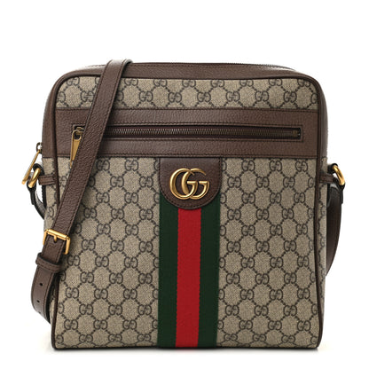 Gucci GG Supreme Monogram Web Medium Ophidia Messenger Bag Brown 1 of 9