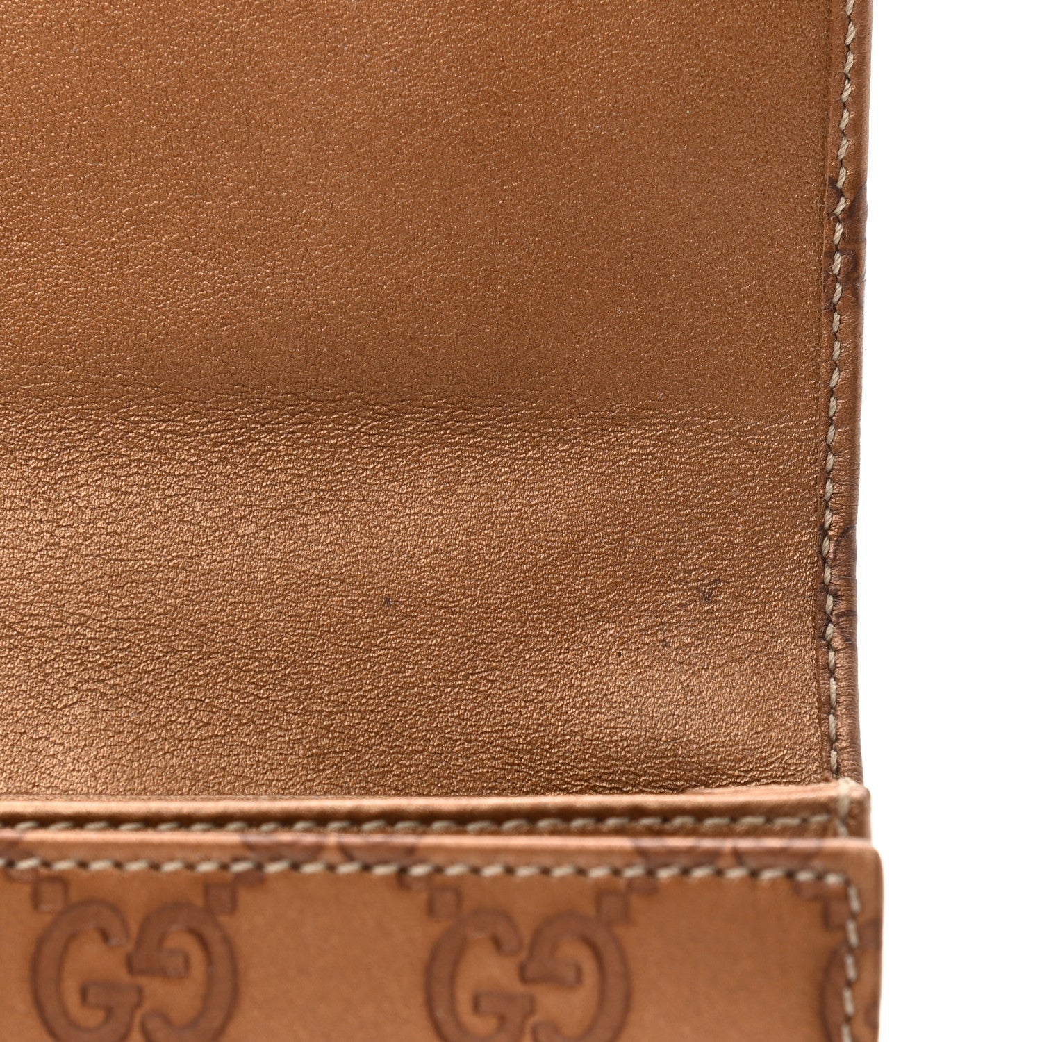 Gucci Metallic Guccissima Lovely Heart Continental Wallet Bronze 8 of 9
