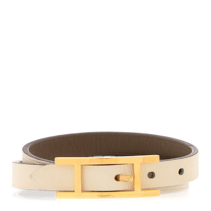 Hermes Swift Behapi Double Tour Reversible Bracelet T3 Etoupe Nata 1 of 6
