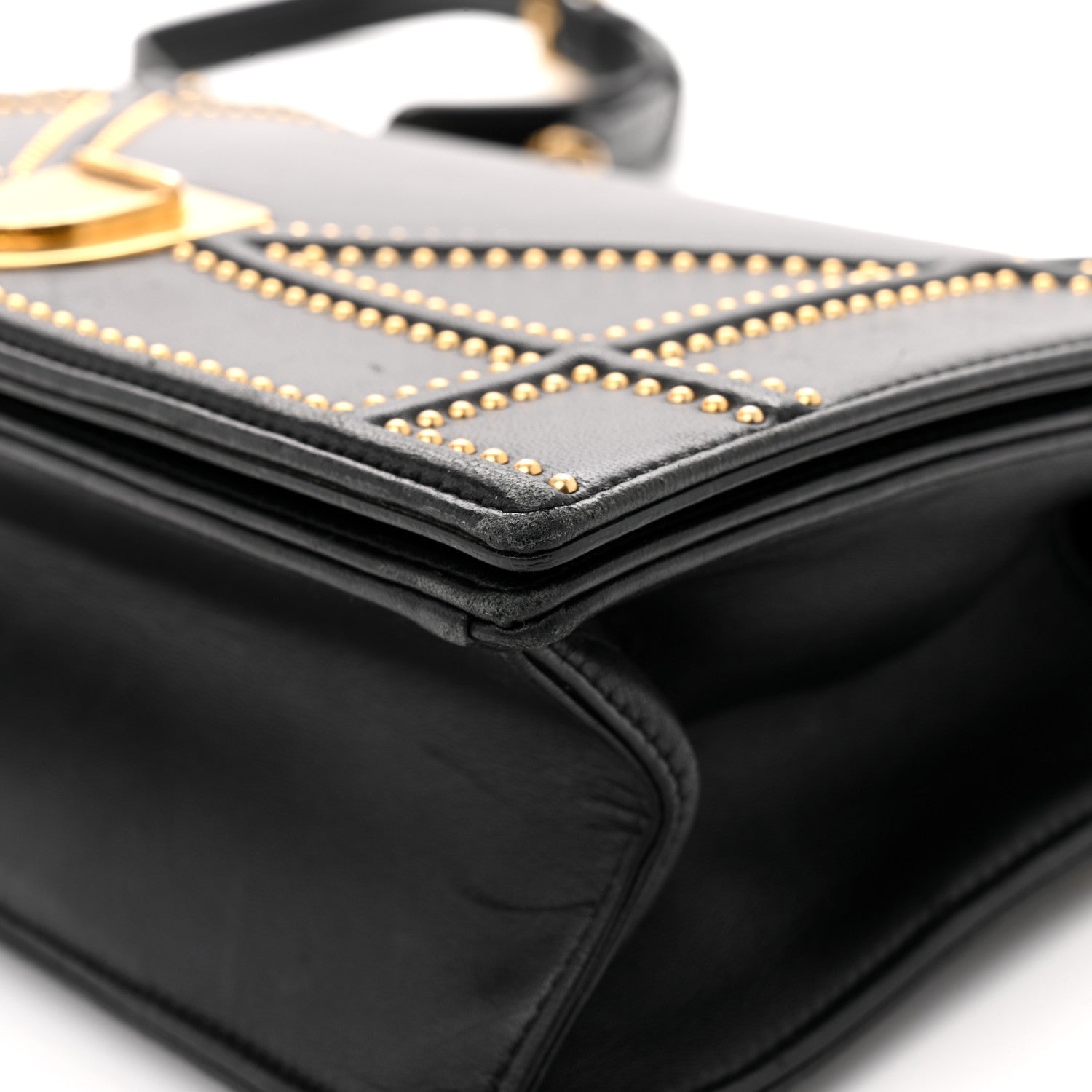 Christian Dior Lambskin Studded Medium Diorama Flap Bag Black 13 of 14