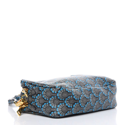Miu Miu Goatskin Madras Dis Peacock Print Double Zip Crossbody Bag Asfalto 4 of 10