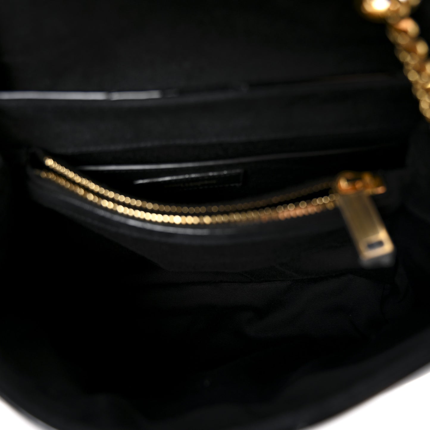 Patent Y Quilted Monogram Small Loulou Chain Satchel Black