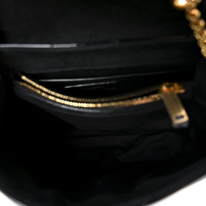 Saint Laurent Patent Y Quilted Monogram Small Loulou Chain Satchel Black 5 of 11