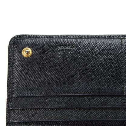 Prada Saffiano Bow Continental Wallet Nero Black 7 of 10