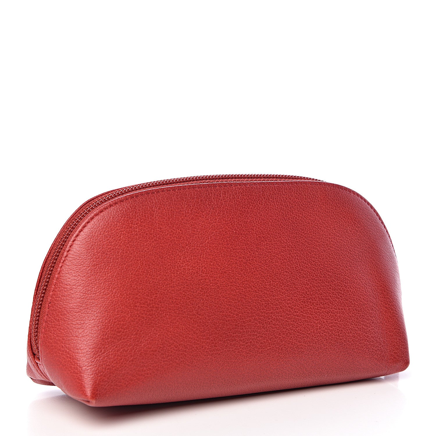 Chanel Goatskin Camellia Embossed Cosmetic Case Red 3 of 8
