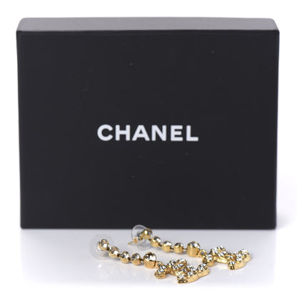Chanel CC Crystal Drop Earrings Gold 5 of 5