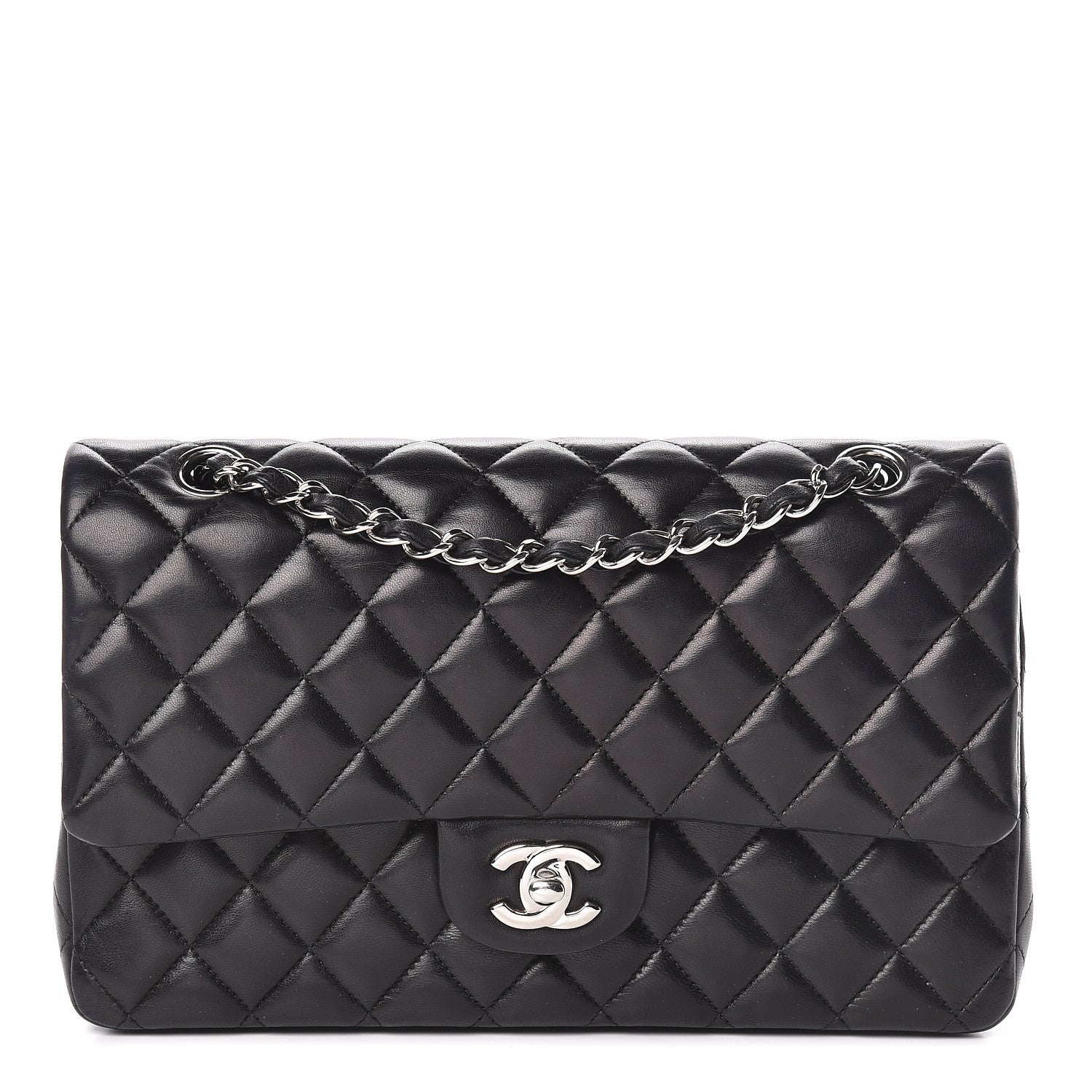 Chanel Lambskin Quilted Medium Double Flap Black 1 of 12