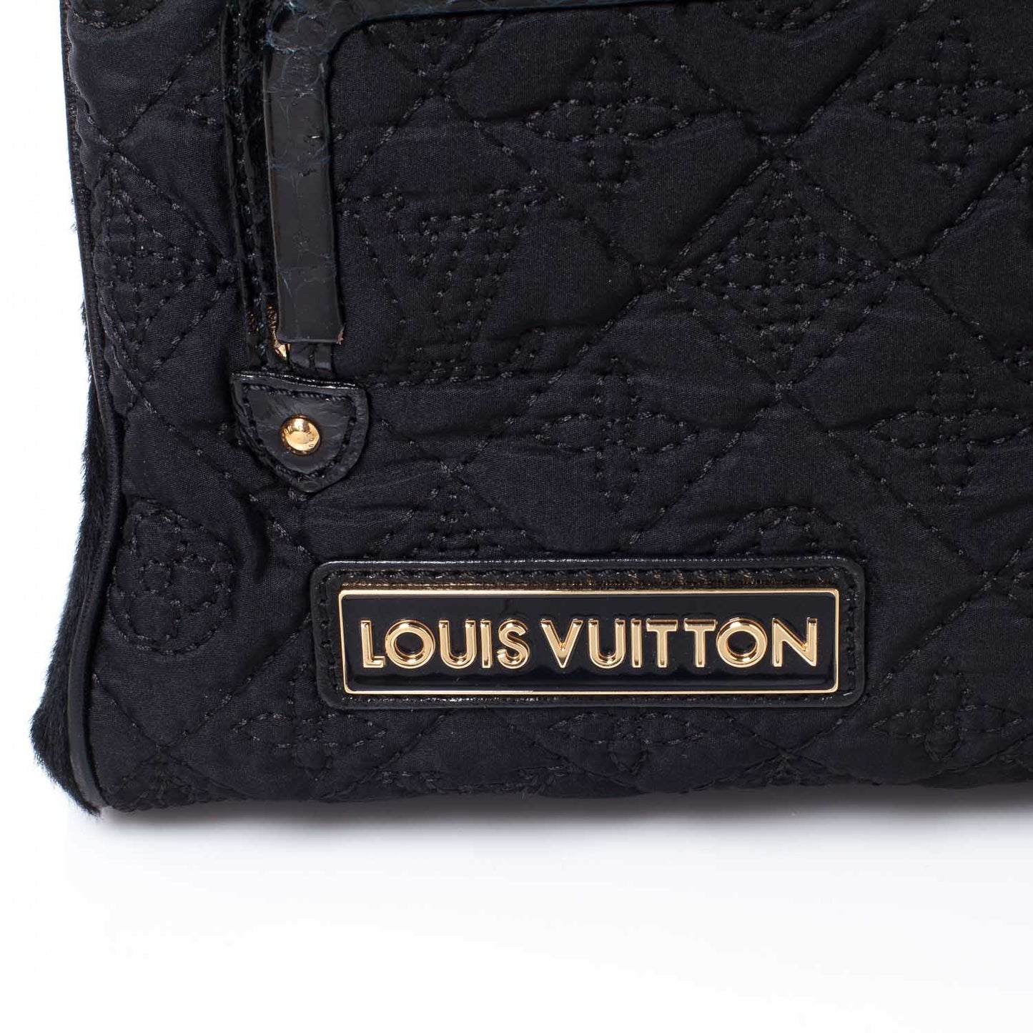 Monogram Silk Pony Hair Alligator Trim Linda Black