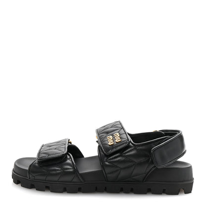 Miu Miu Nappa Matelasse Sporty Sandals 39 Black 1 of 10