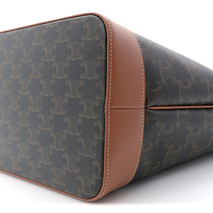 Celine Triomphe Canvas Calfskin Medium Cabas Bag Tan 10 of 10