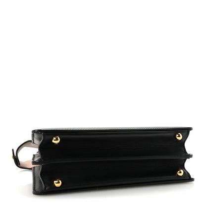 Fendi Vitello Seta Nappa Bi-Color Small Peekaboo I SEE U Satchel Black Light Rose Tortora 4 of 9