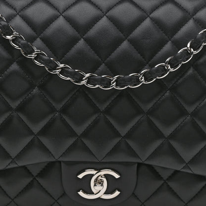 Chanel Lambskin Quilted Maxi Double Flap Black 8 of 20