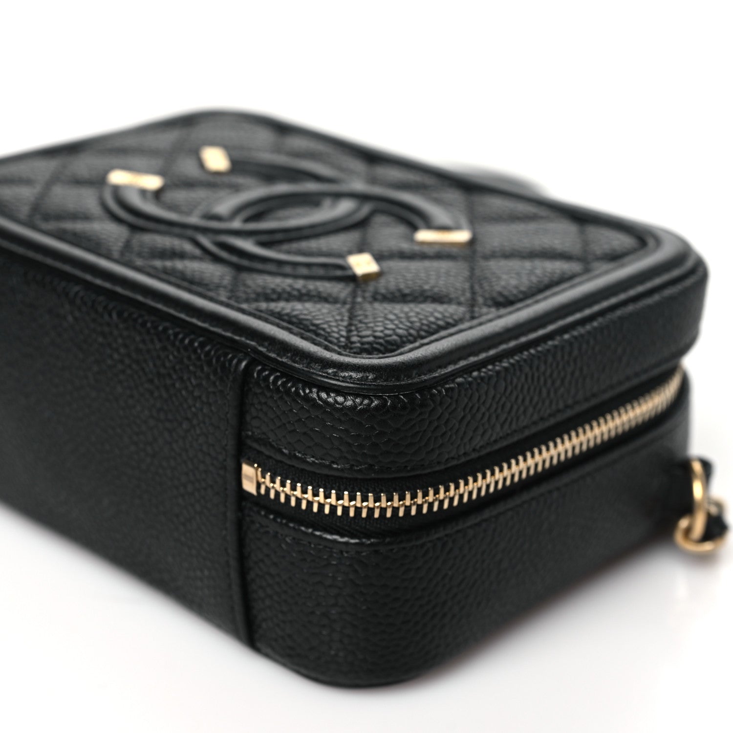 Chanel Caviar Quilted CC Filigree Vanity Clutch With Chain Black 11 of 11