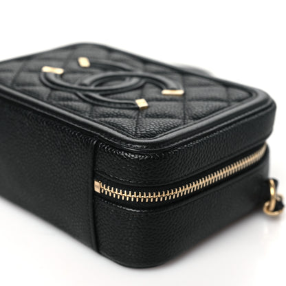 Chanel Caviar Quilted CC Filigree Vanity Clutch With Chain Black 11 of 11