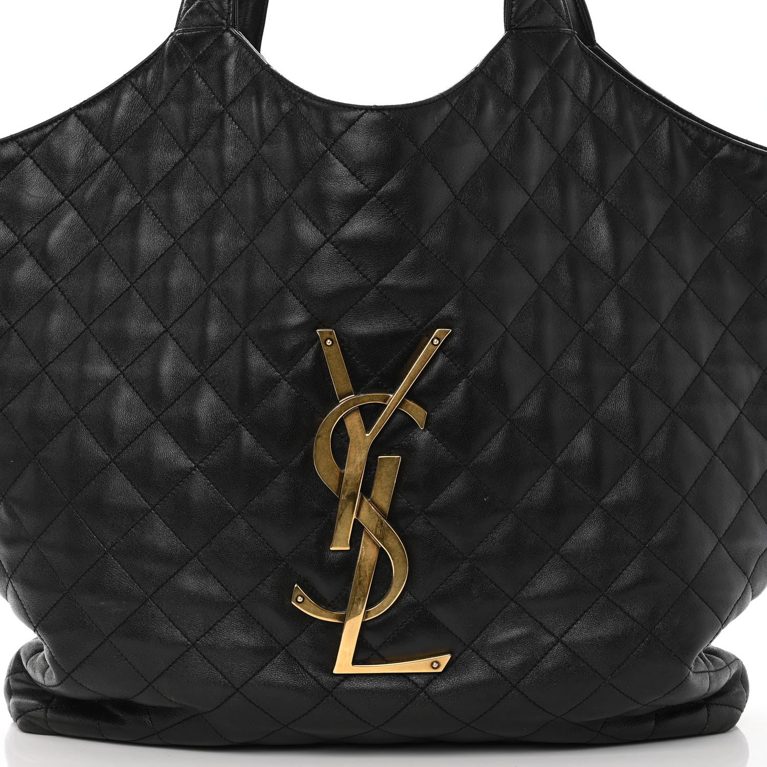 Saint Laurent Lambskin Quilted Maxi Icare Shopping Tote Black 8 of 11