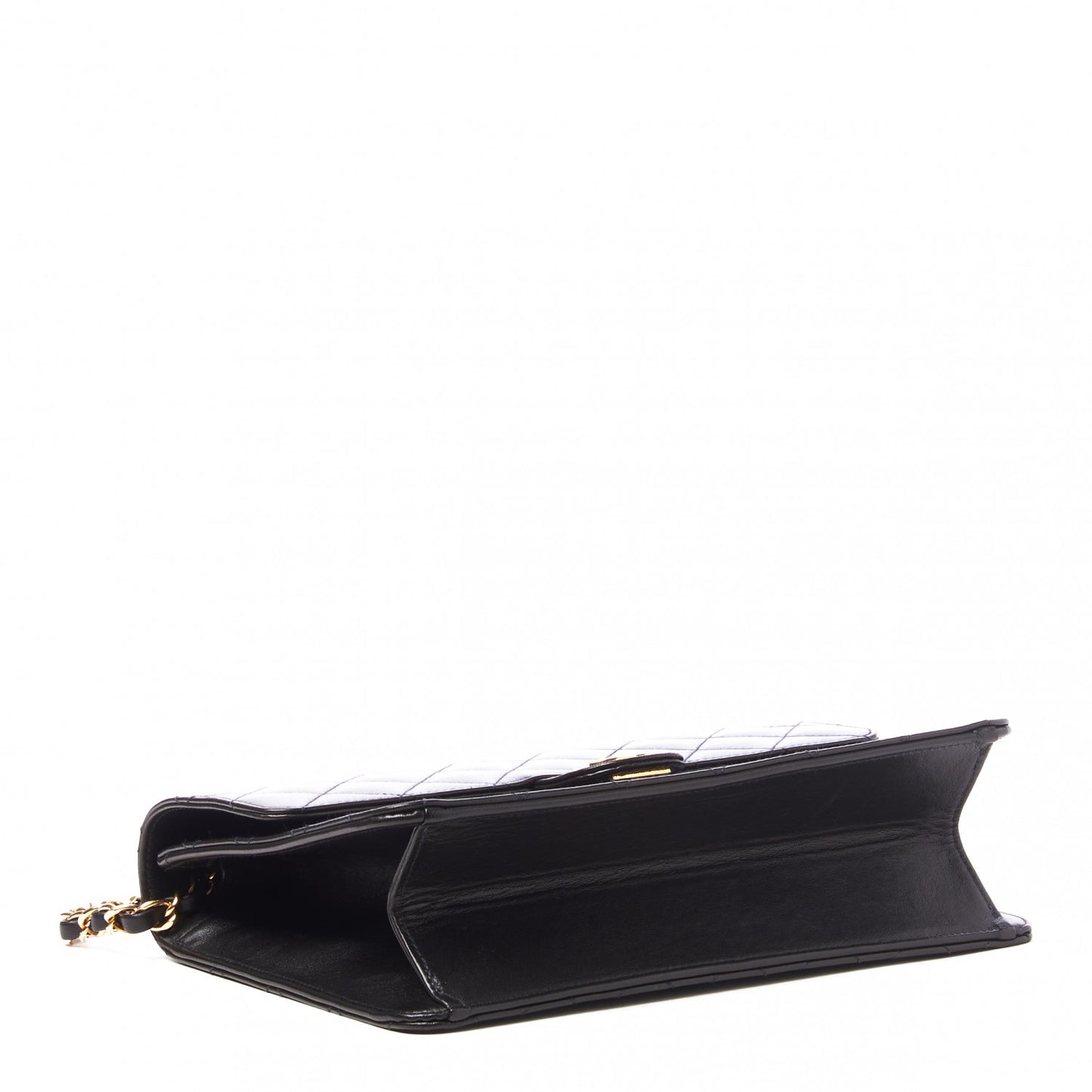 Lambskin Quilted Small Single Flap Black