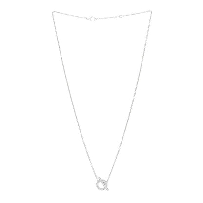 Hermes 18K White Gold Diamond Finesse Pendant Necklace 3 of 6