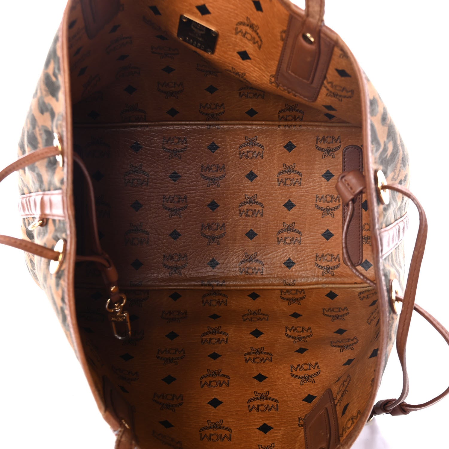 MCM Visetos Medium Reversible Shopping Tote Cognac Brown 8 of 8