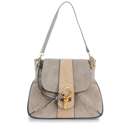 Chloe Suede Calfskin Small Lexa Shoulder Bag Motty Grey 1 of 9