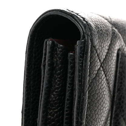Chanel Caviar Quilted Large Gusset Flap Wallet Black 12 of 13