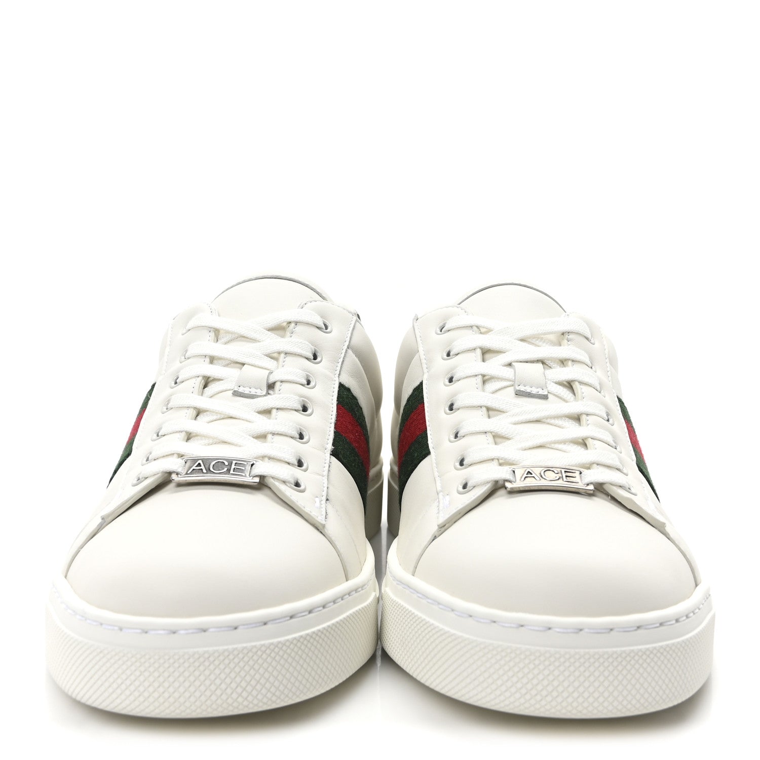 Gucci Calfskin Crocodile Web Womens Ace Sneakers 39.5 White Green 3 of 11