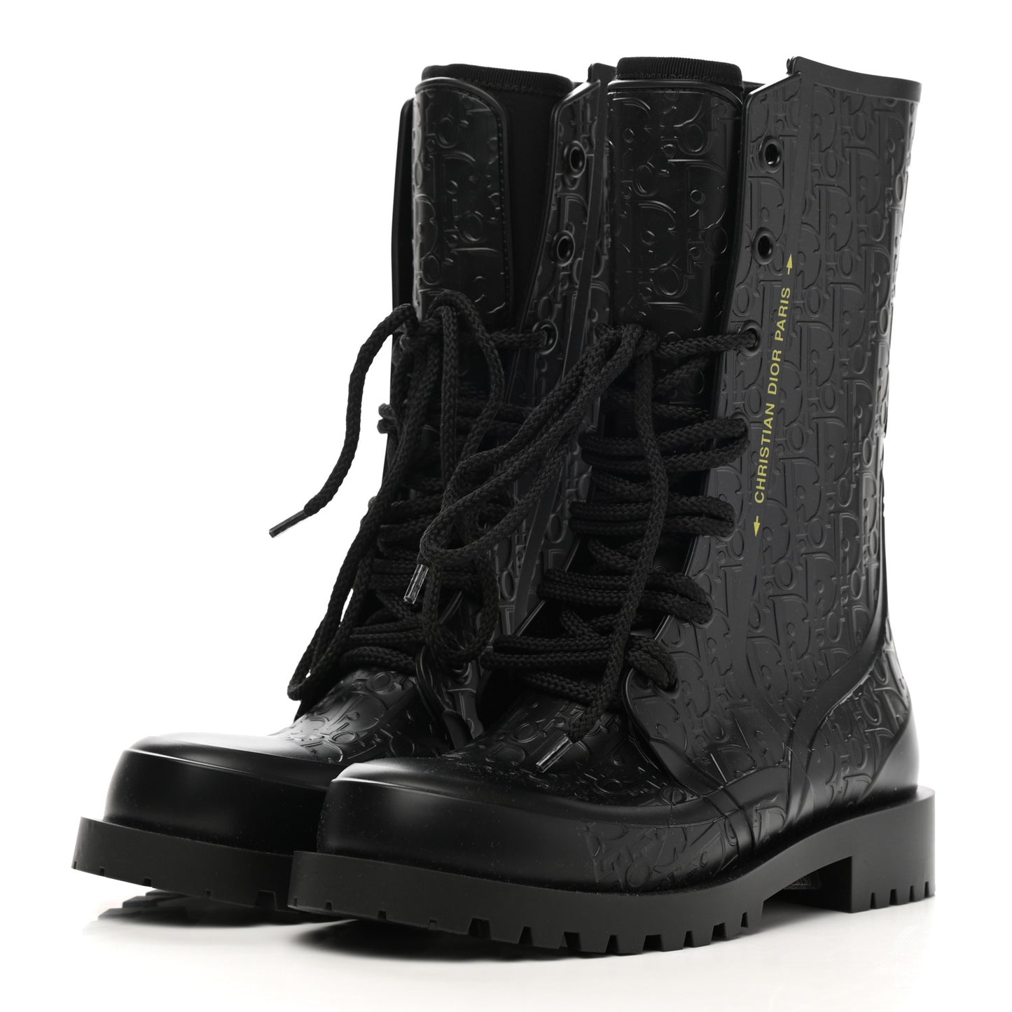 Oblique Rubber Diorcamp Boots 35 Black