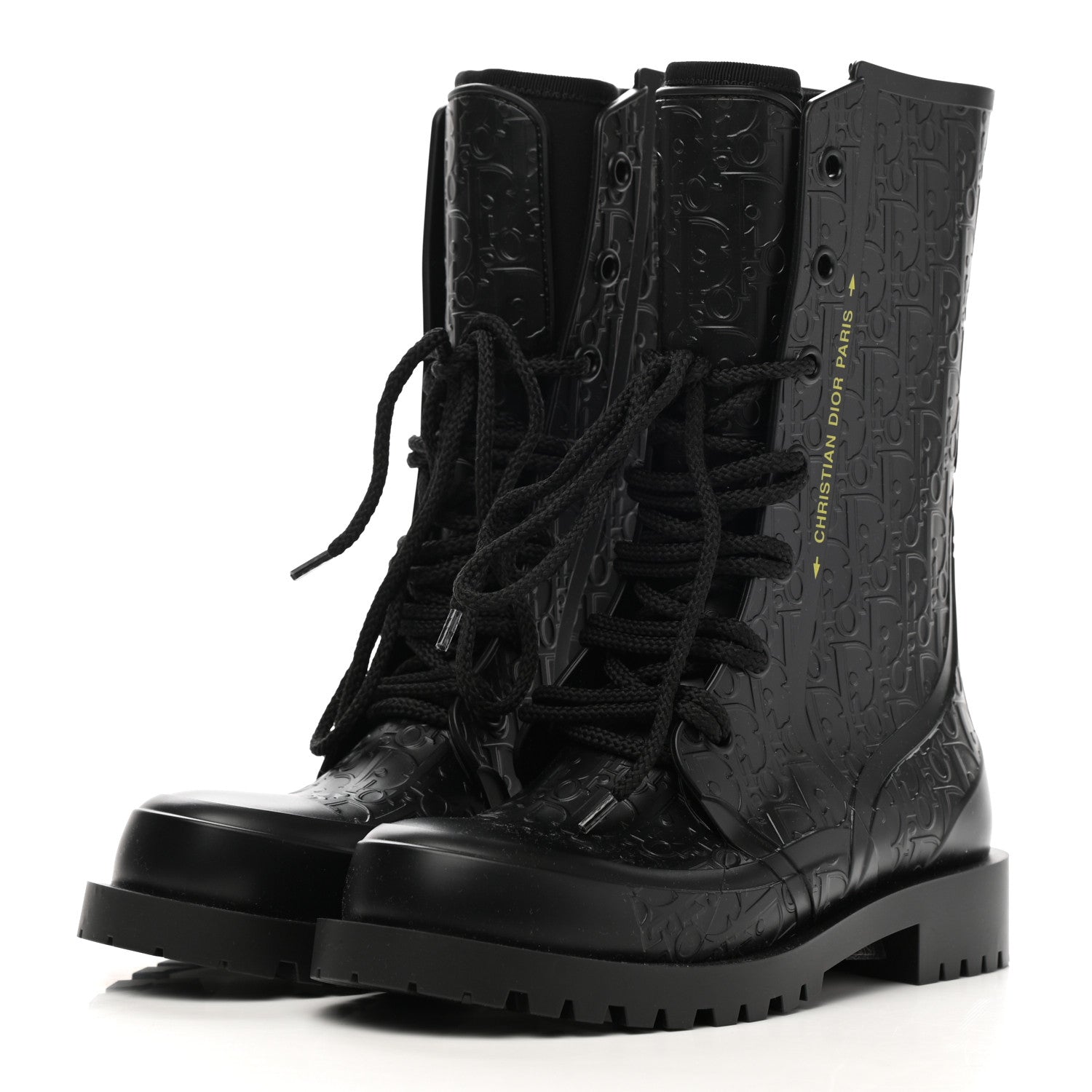 Christian Dior Oblique Rubber Diorcamp Boots 35 Black 3 of 7