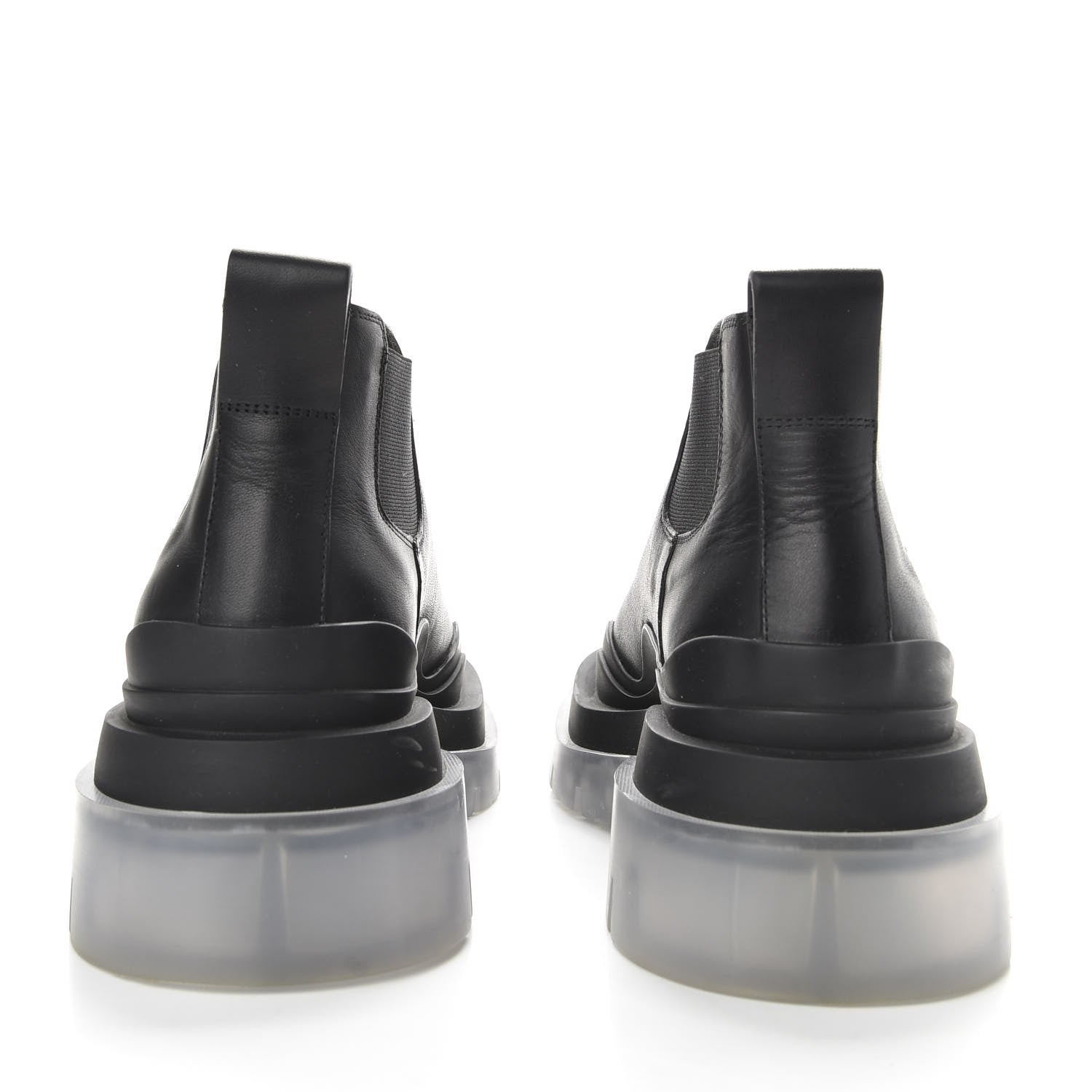 Bottega Veneta Calfskin The Tire Cropped Chelsea Short Boots 36 Black Transparent 5 of 9