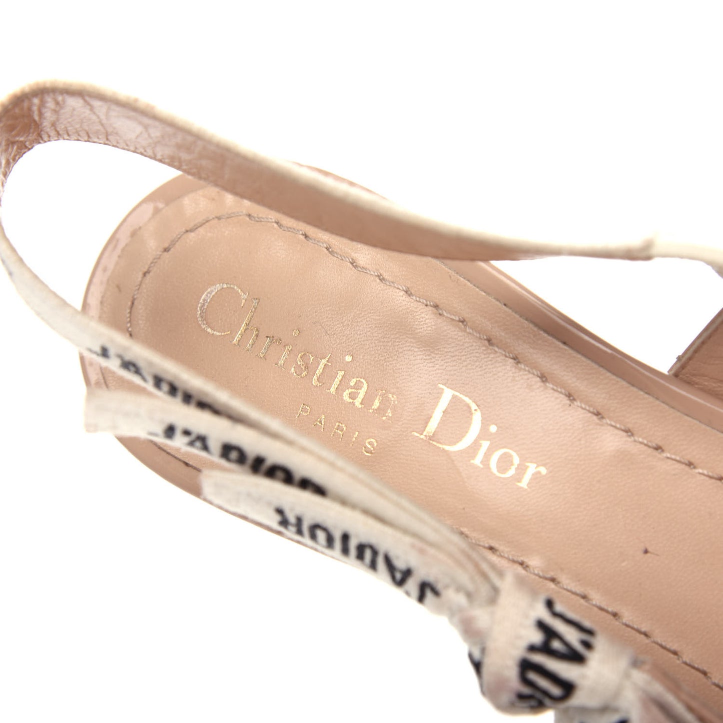Patent Ribbon J'Adior Slingback 65mm Pumps 37.5 Nude