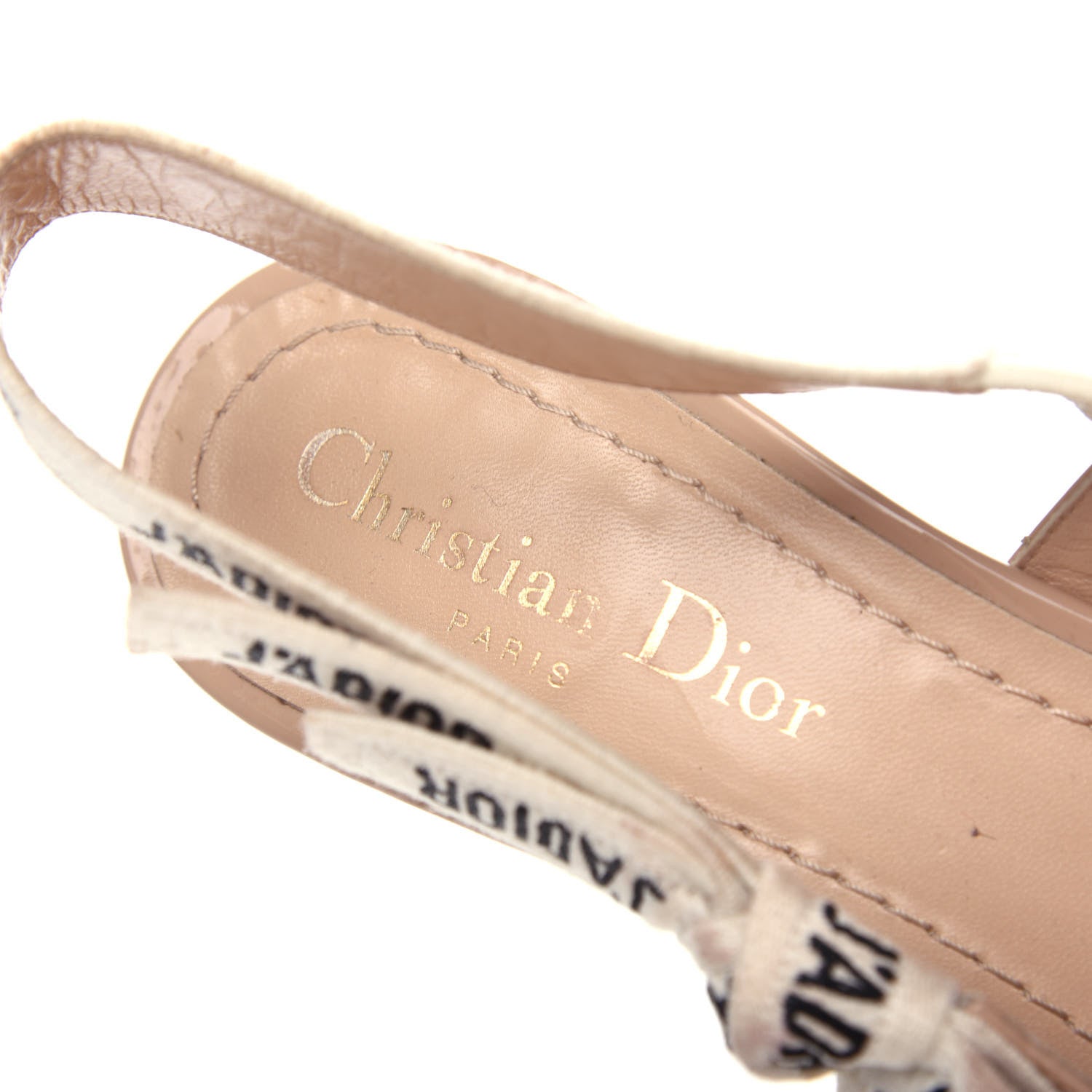 Christian Dior Patent Ribbon J'Adior Slingback 65mm Pumps 37.5 Nude 6 of 11