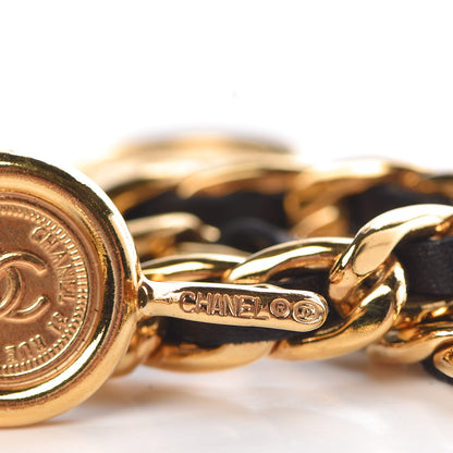 Chanel Lambskin Chain CC Medallion Belt Black Gold 4 of 5