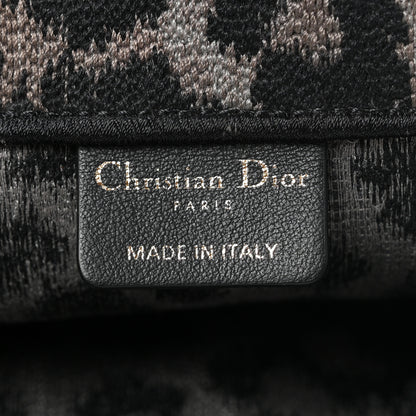 Christian Dior Canvas Mizza Embroidered Large Leopard Book Tote Grey 6 of 11