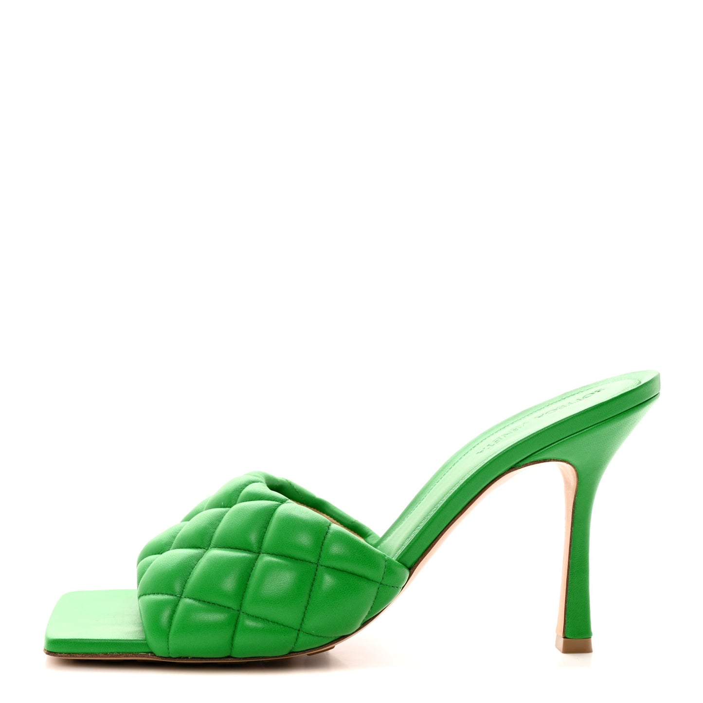 Nappa Matelasse Padded Mule Sandals 41 Parakeet