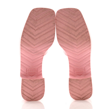 Gucci Rubber Gucci Logo Womens Platform 20/60mm Slide Sandals 36 Wild Rose 3 of 8
