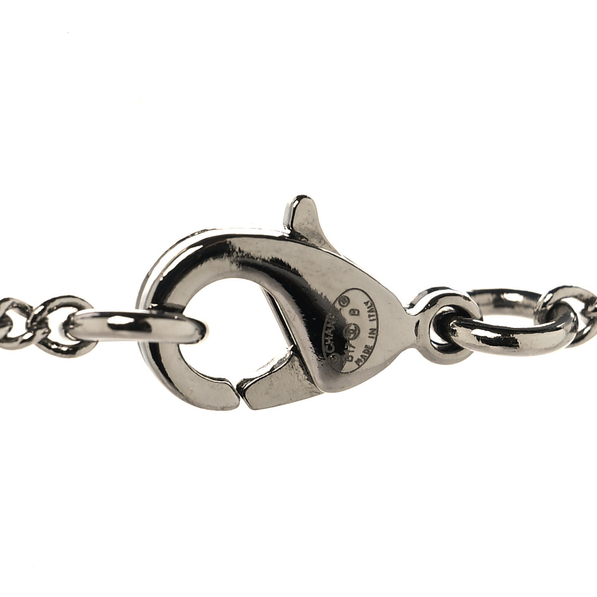Chanel Crystal CC Star Necklace Silver Blue 4 of 4