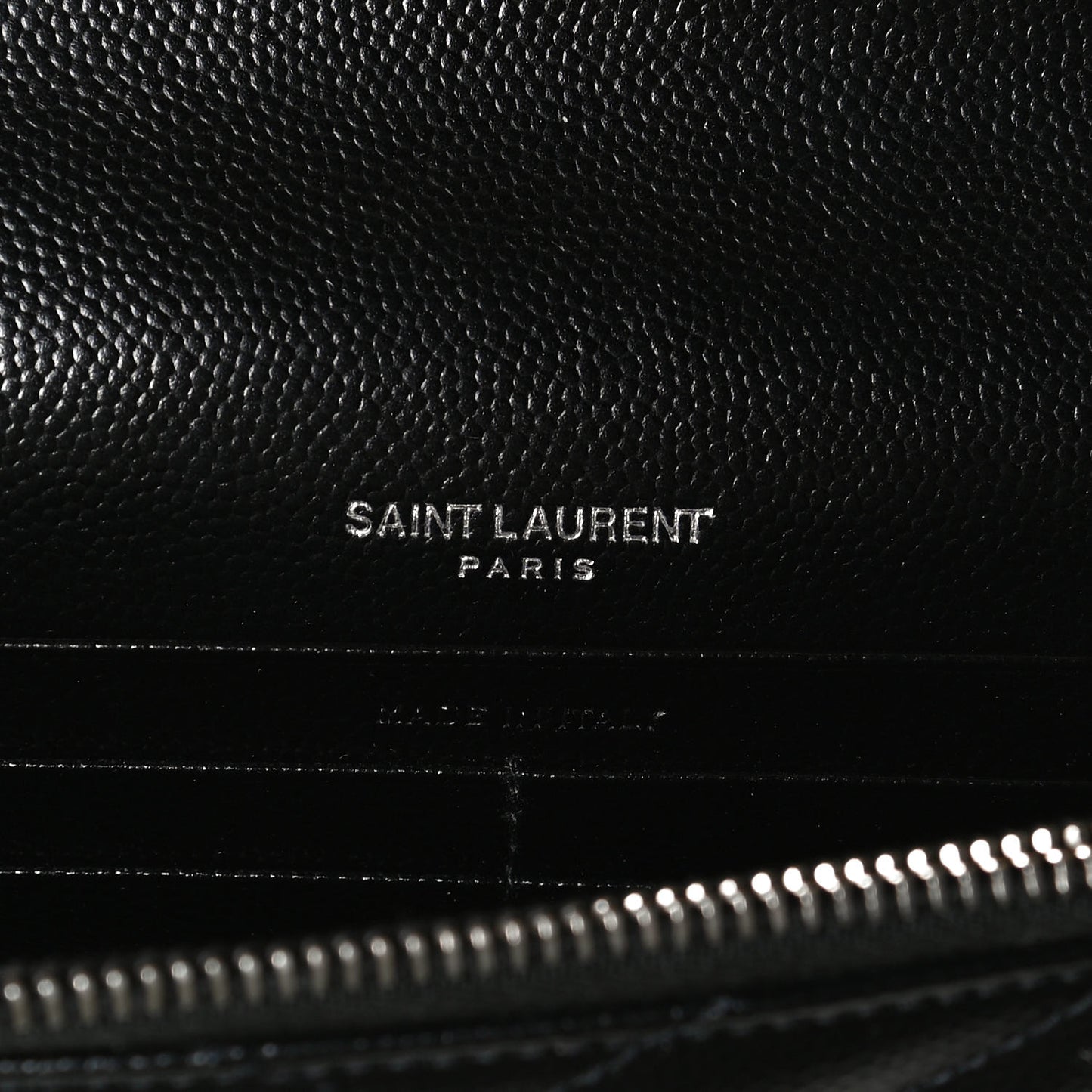 Grain De Poudre Matelasse Chevron Monogram Envelope Chain Wallet Black