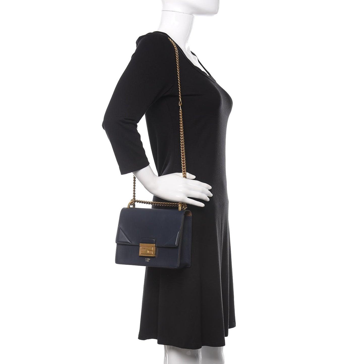 Vitello Grace Matte Small Kan U Shoulder Bag Midnight