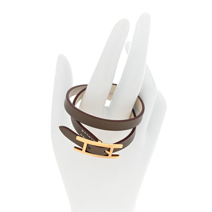 Hermes Swift Behapi Double Tour Reversible Bracelet T2 Etoupe Nata 3 of 7