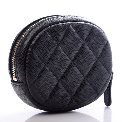 Chanel Caviar Quilted Zip Around Classic Coin Purse Black 3 of 7