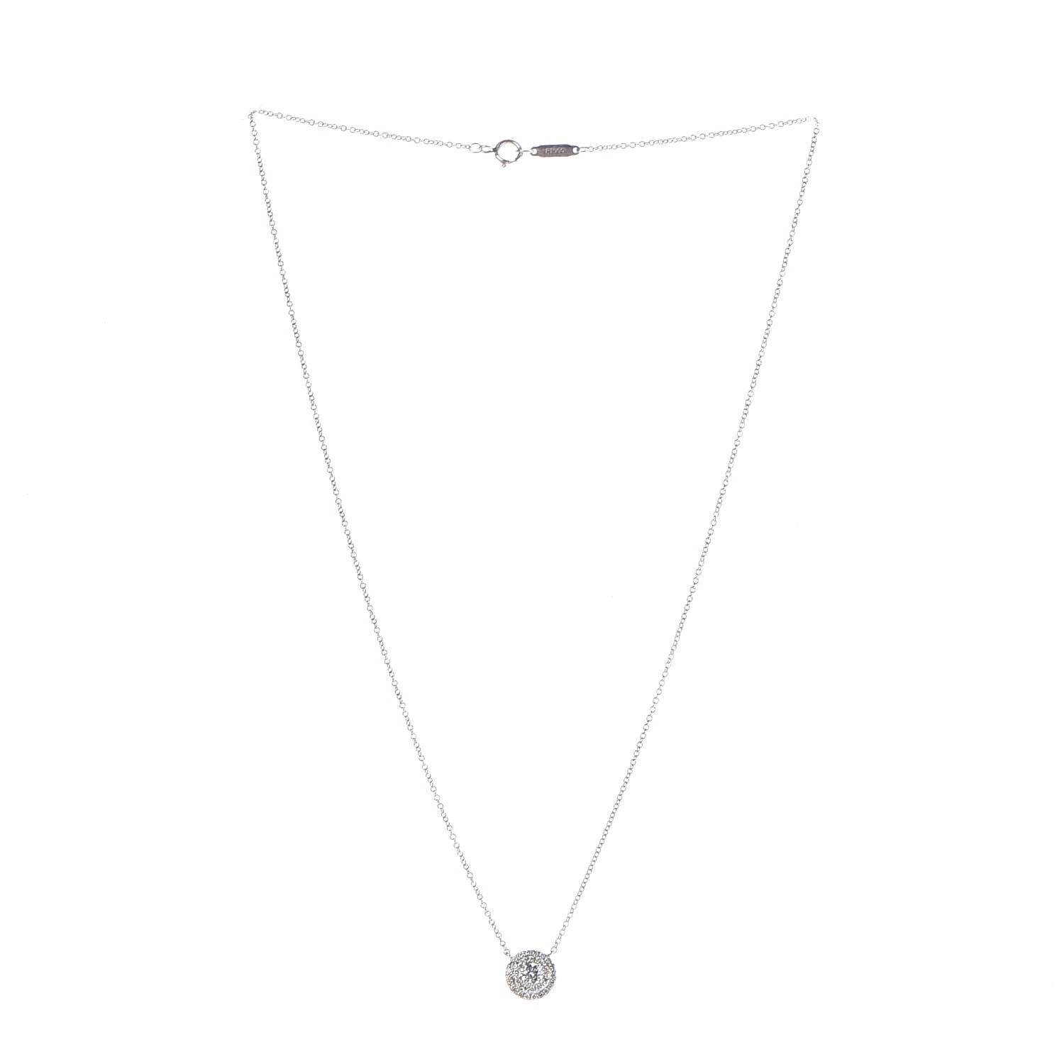 Tiffany Platinum Diamond Soleste Pendant Necklace 3 of 7