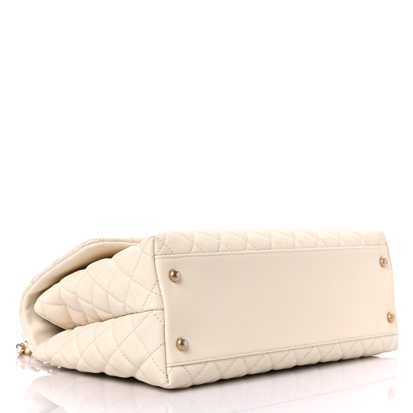 Caviar Lizard Quilted Medium Coco Handle Flap Ivory