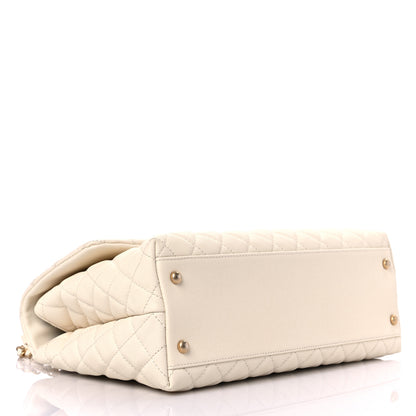 Chanel Caviar Lizard Quilted Medium Coco Handle Flap Ivory 3 of 8