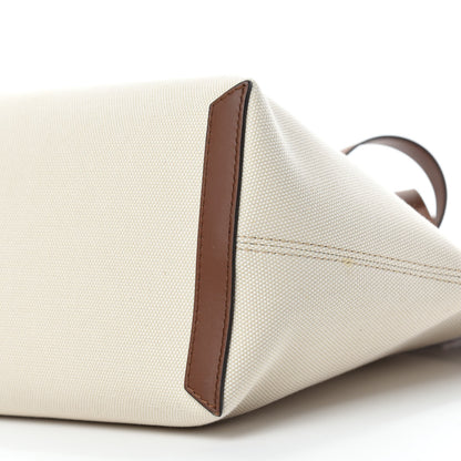 Burberry Calfskin Canvas Medium Society Tote Natural Malt Brown 7 of 10